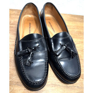 Johnston & Murphy Hayes Black Leather Tassel Loafer Men's Size 9.5 Shoes Brazil